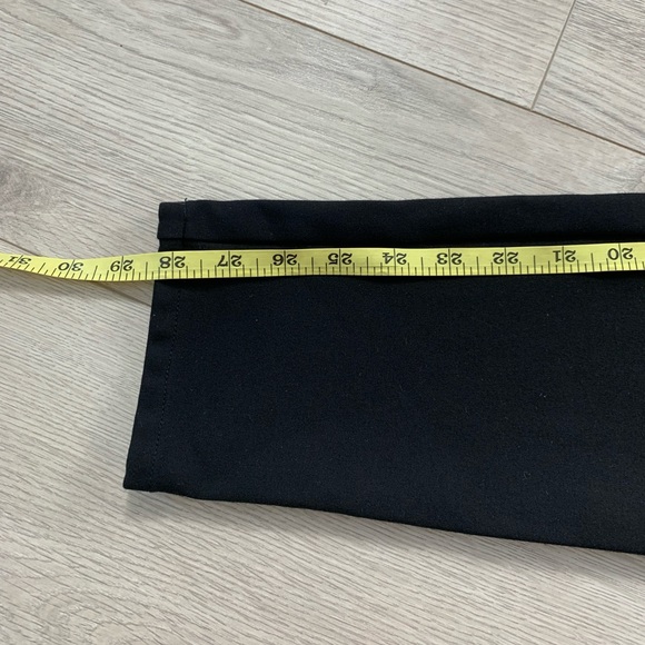 PAIGE Black Rosalind Ponte Knit Stretch Pants w/ Faux Leather Trim Pockets - Picture 12 of 12